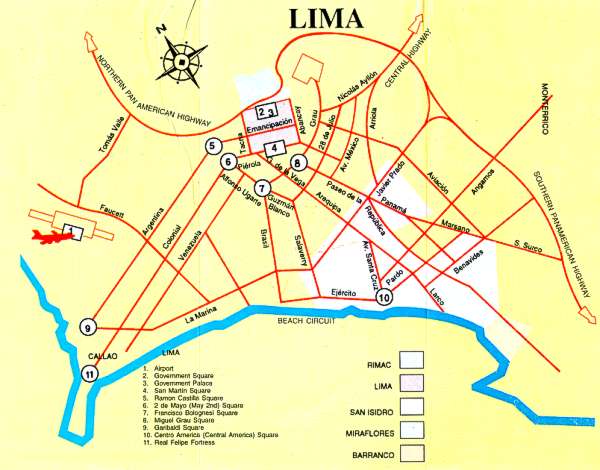 Lima, the capital of Peru, is located on the west central coast of South 