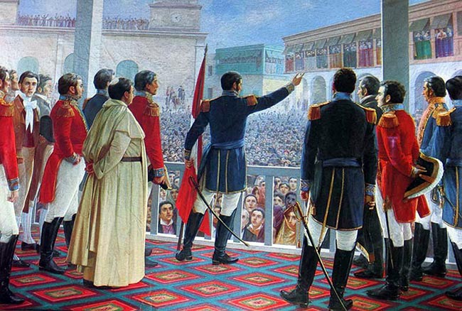 Peru Independence day painting