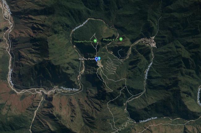Machu Picchu satelital map