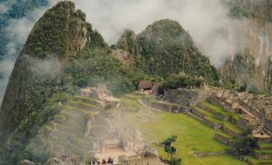 Cloudy Machu Picchu landscape